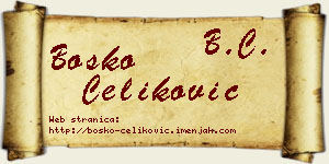 Boško Čeliković vizit kartica